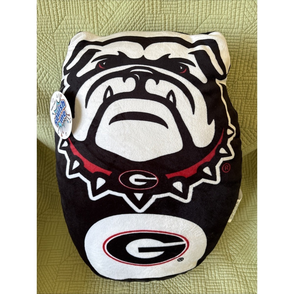 NCAA Georgia Bulldogs Plushie Mascot Pillow Team Logo 14 x 12.54" Dorm New